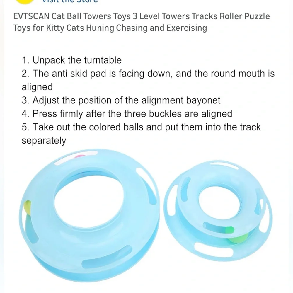 💕 Interactive 3 Tier Pink Cat Toy with 4 Balls